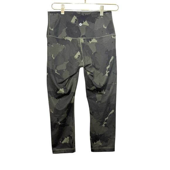 Lululemon Wunder Under Cropped Leggings Stretch Fatigue Green Camo Women 6 - Picture 2 of 9